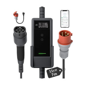 DÉ 11 kW Hordozható EV Töltő – Type 2 Wallbox, CEE 16A, 3 fázis