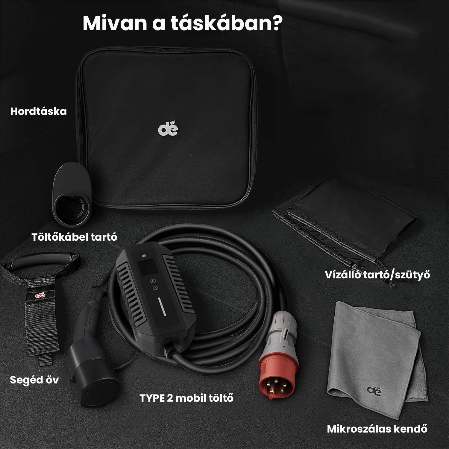 dé állítható erősségű hordozható töltő elektromos autóhoz 22kW, 32A, CEE 32A, Type2, 7m - Image 4