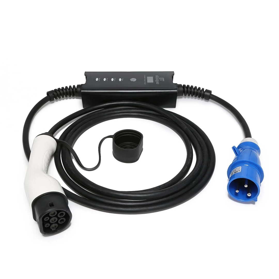 Használt hordozható elektromos autó töltő 7 kW, 32A, 10m Type 2, PCE ipari csatlakozó - Image 2