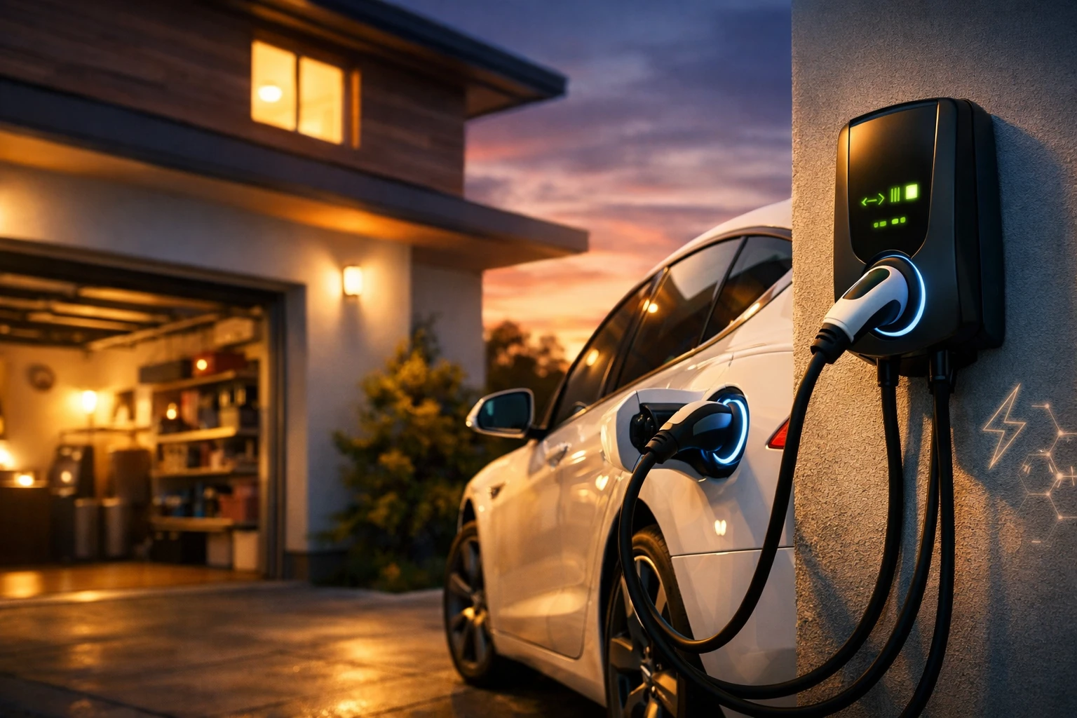 Otthoni elektromos aut&oacute; t&ouml;lt&eacute;s